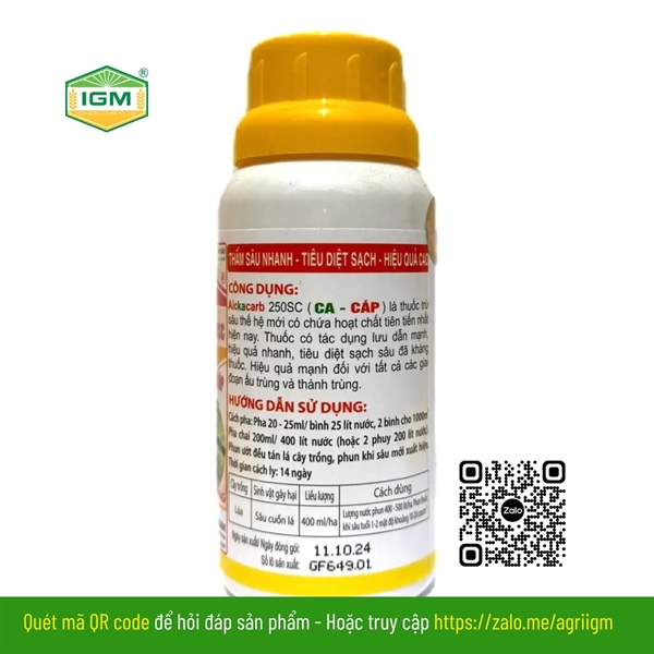 Aickacarb (CHẾT KHÔNG KỊP NGÁP) 250SC: 200ml - Ảnh 2